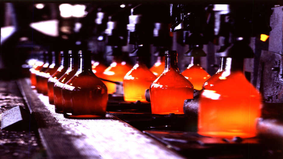 Glass recycled into bottles