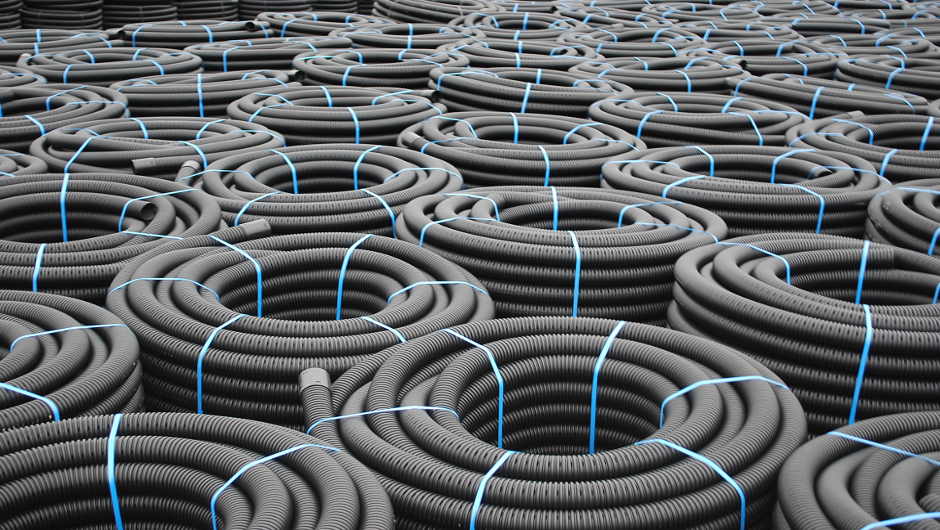 Plastic recycled into pipes